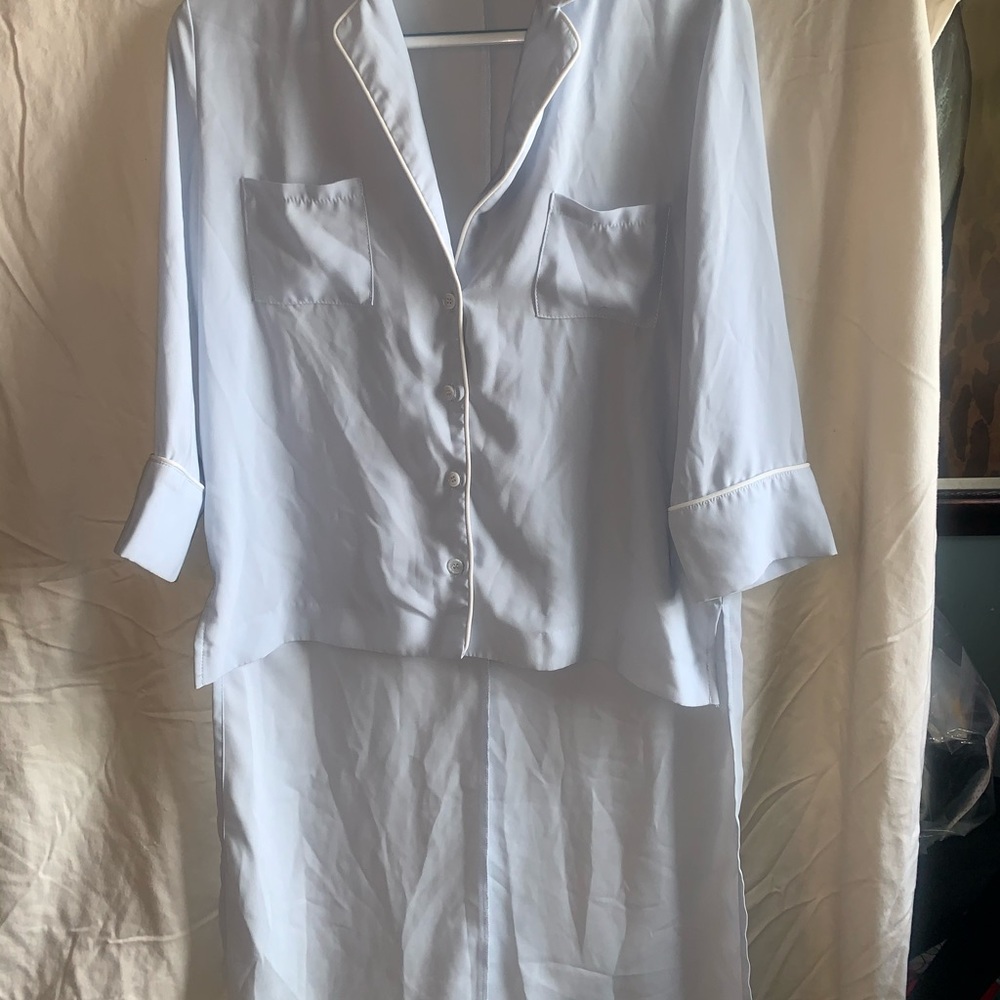 Powder blue tail blouse